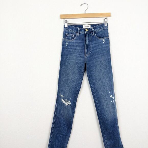 Frame Le Sylvie Slender Straight Denim Jeans Size 24 - Picture 3 of 10